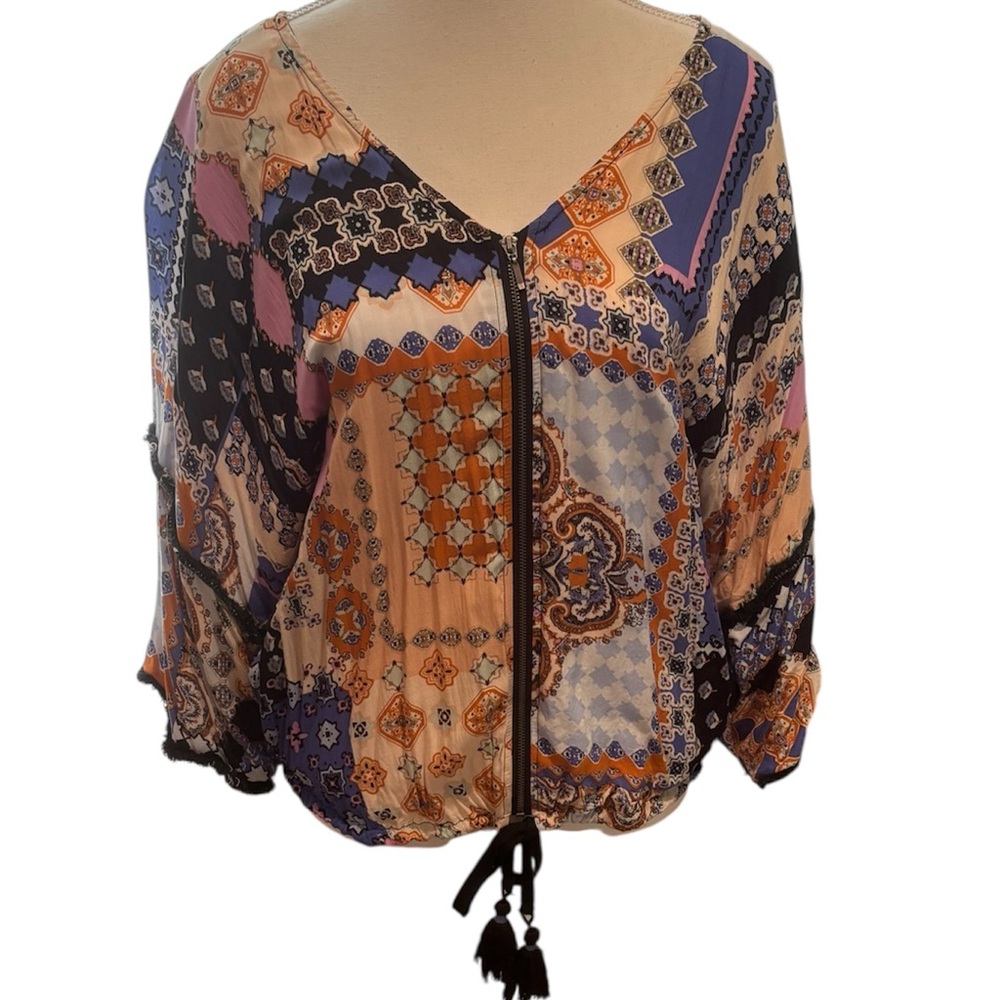 Democracy Multicolor Patchwork Blouse